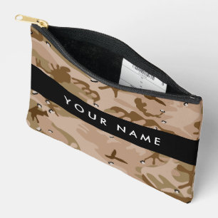 Desert Camouflage Pebbles, Your name, Personalise Accessory Pouch