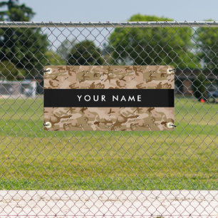 Desert Camouflage Pebbles, Your name, Personalise Banner