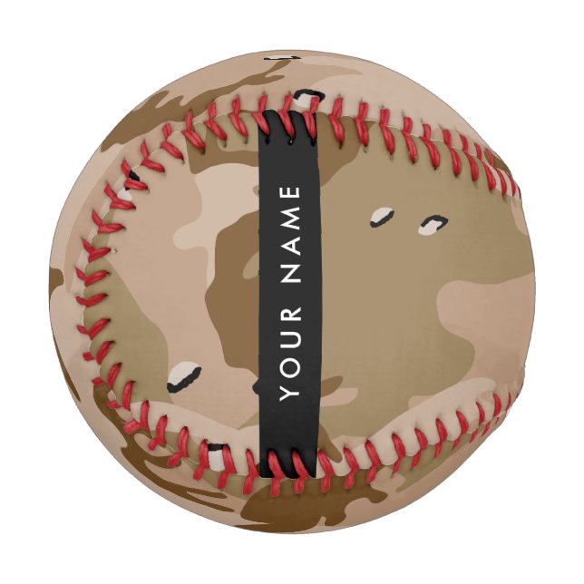 Desert Camouflage Pebbles, Your name, Personalise Baseball (Front Left)