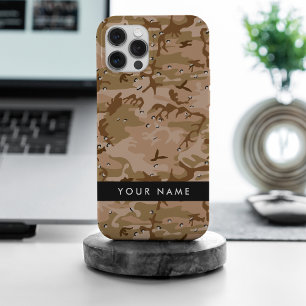 Desert Camouflage Pebbles, Your name, Personalise iPhone 15 Pro Max Case