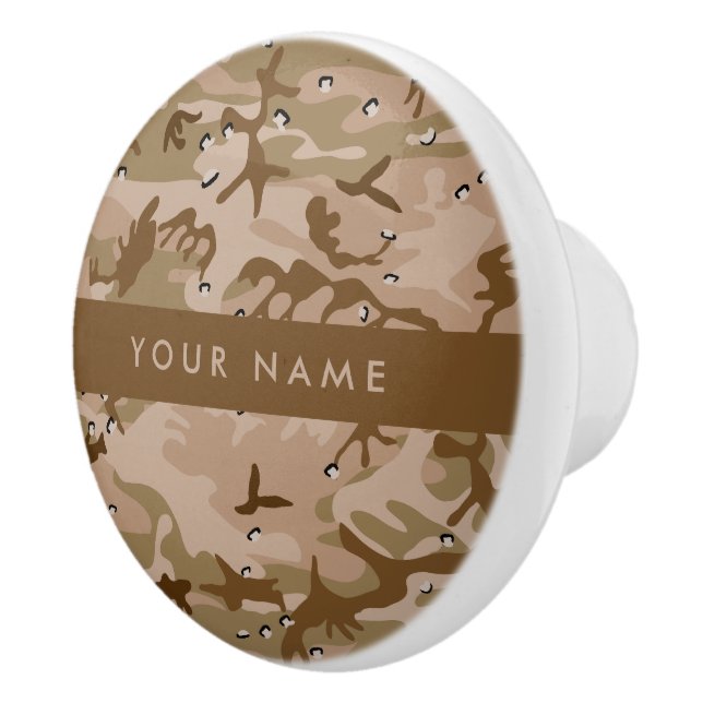 Desert Camouflage Pebbles, Your name, Personalise Ceramic Knob (Right)