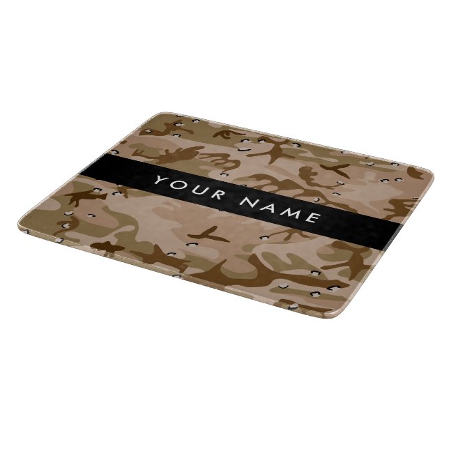 Desert Camouflage Pebbles, Your name, Personalise Cutting Board (Corner)