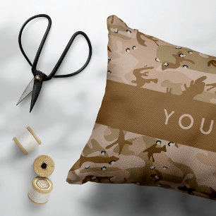 Desert Camouflage Pebbles, Your name, Personalise Decorative Cushion