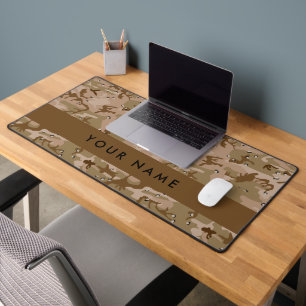 Desert Camouflage Pebbles, Your name, Personalise Desk Mat