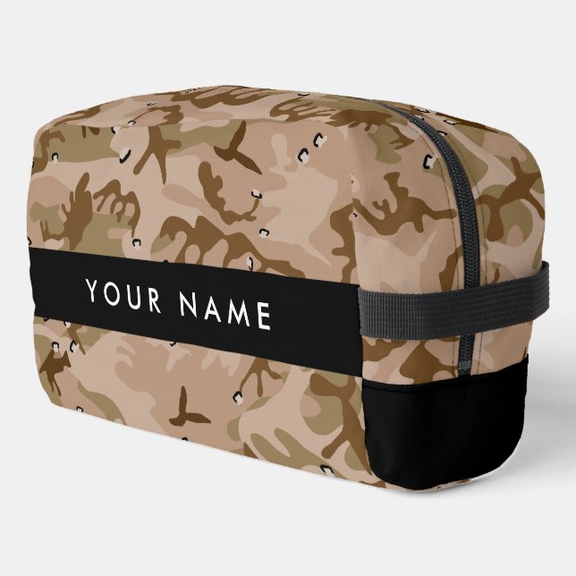 Desert Camouflage Pebbles, Your name, Personalise Dopp Kit (Left Corner)
