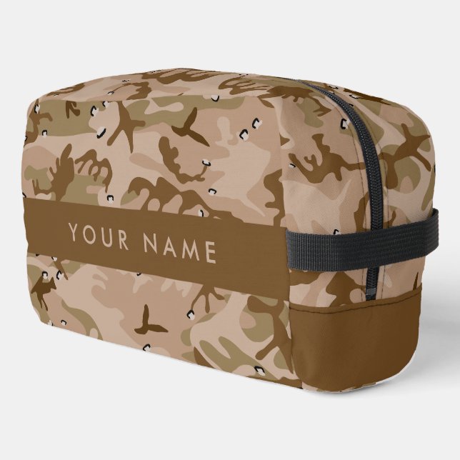 Desert Camouflage Pebbles, Your name, Personalise Dopp Kit (Left Corner)