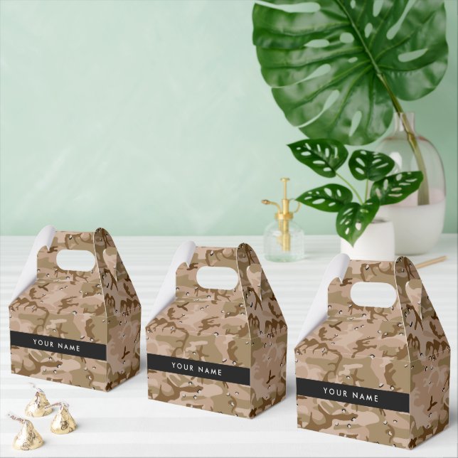 Desert Camouflage Pebbles, Your name, Personalise Favour Box (Multiple)