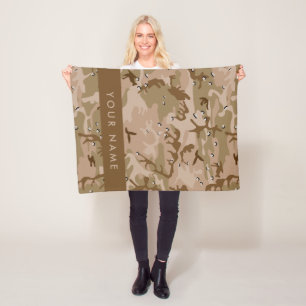 Desert Camouflage Pebbles, Your name, Personalise Fleece Blanket