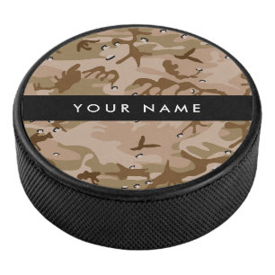 Desert Camouflage Pebbles, Your name, Personalise Hockey Puck