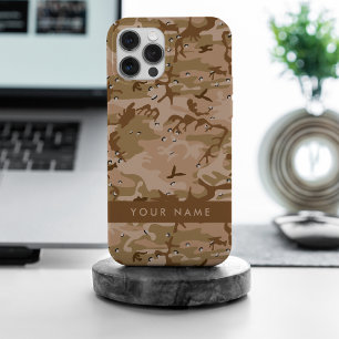Desert Camouflage Pebbles, Your name, Personalise iPhone 15 Pro Max Case