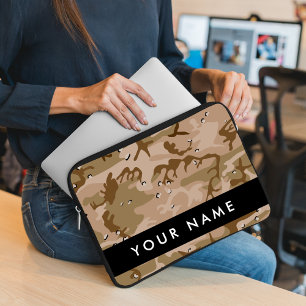 Desert Camouflage Pebbles, Your name, Personalise Laptop Sleeve