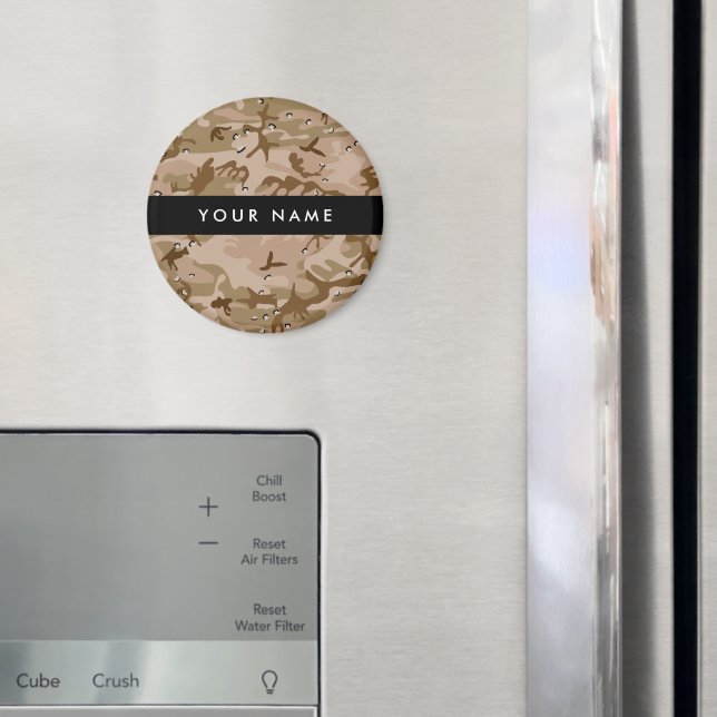 Desert Camouflage Pebbles, Your name, Personalise Magnet (In Situ (Fridge))
