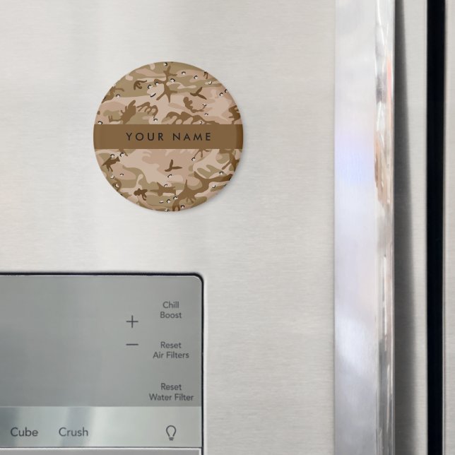 Desert Camouflage Pebbles, Your name, Personalise Magnet (In Situ (Fridge))