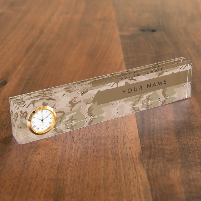 Desert Camouflage Pebbles, Your name, Personalise Nameplate (Side)