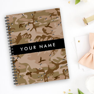 Desert Camouflage Pebbles, Your name, Personalise Notebook