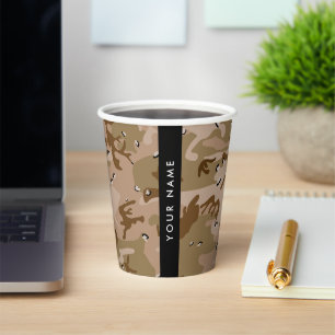 Desert Camouflage Pebbles, Your name, Personalise Paper Cups