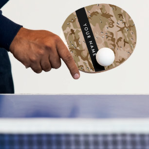 Desert Camouflage Pebbles, Your name, Personalise Ping Pong Paddle