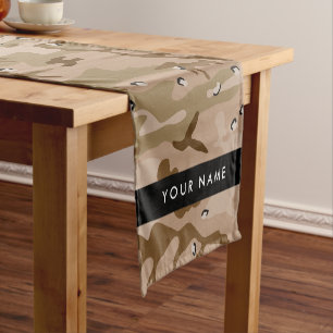 Desert Camouflage Pebbles, Your name, Personalise Short Table Runner