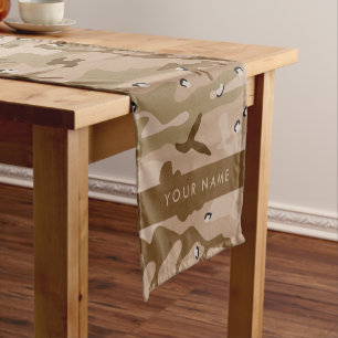 Desert Camouflage Pebbles, Your name, Personalise Short Table Runner