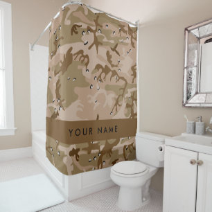 Desert Camouflage Pebbles, Your name, Personalise Shower Curtain