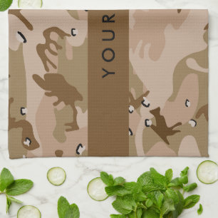 Desert Camouflage Pebbles, Your name, Personalise Tea Towel