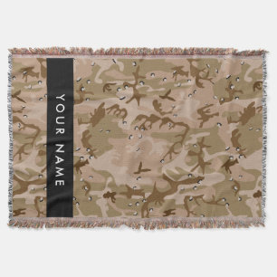 Desert Camouflage Pebbles, Your name, Personalise Throw Blanket
