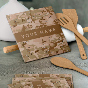 Desert Camouflage Pebbles, Your name, Personalise Tile