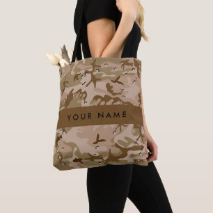 Desert Camouflage Pebbles, Your name, Personalise Tote Bag