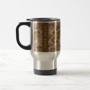 Desert Camouflage Pebbles, Your name, Personalise Travel Mug