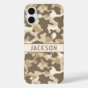 Desert Camouflage Personalised iPhone 16 Plus Case