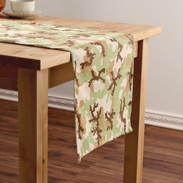 Desert camouflage short table runner (In Situ)