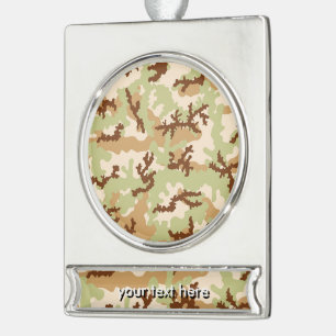 Desert camouflage silver plated banner ornament