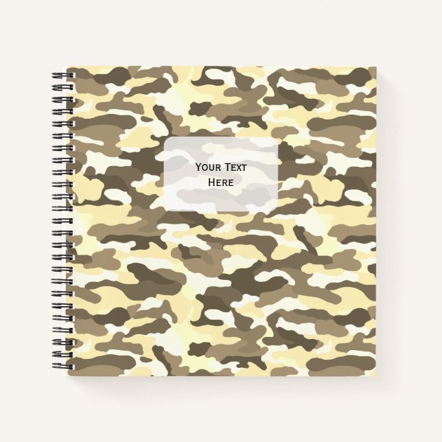 Desert Camouflage Square Notebook (Front)