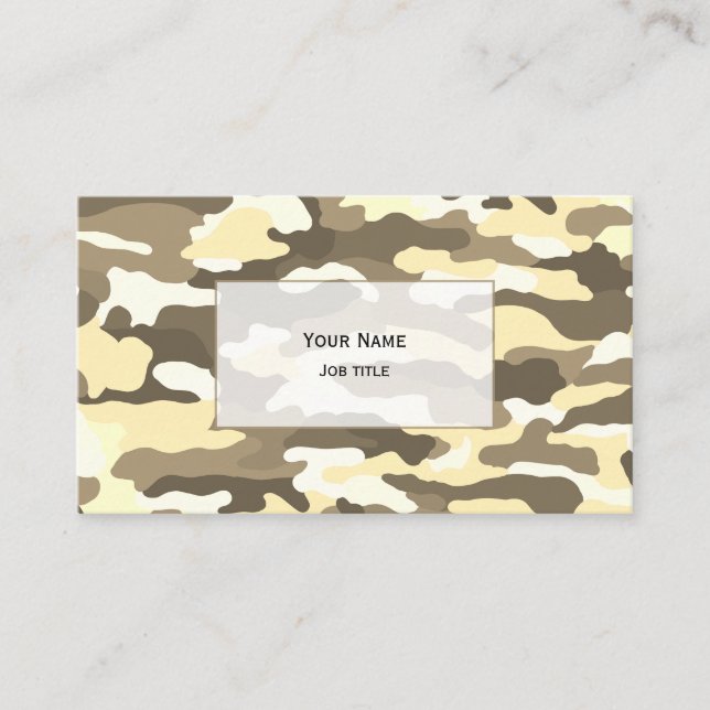 Desert Camouflage (transparent white) Business Card (Front)