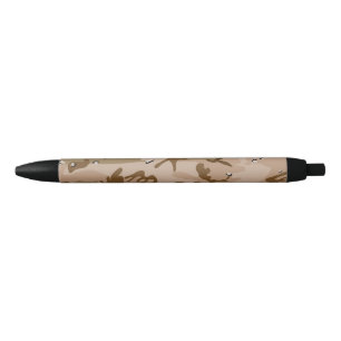 Desert Camouflage With Pebbles, Military, Army Black Ink Pen