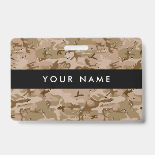 Desert Camouflage With Pebbles, Military, Army ID Badge
