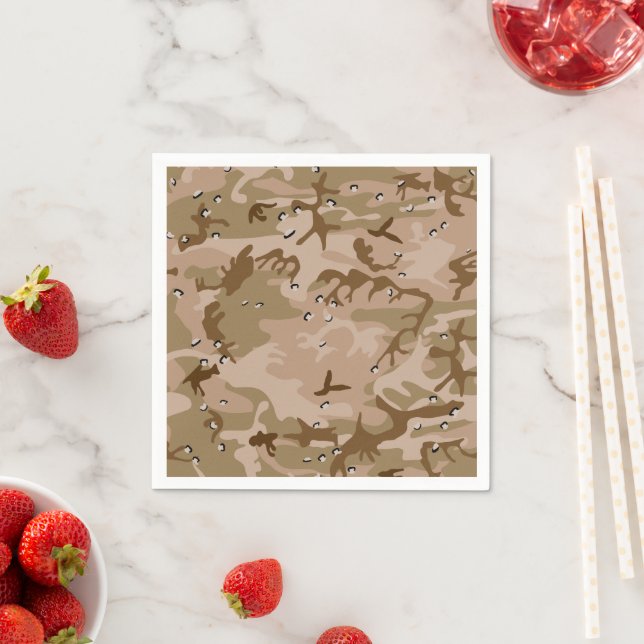 Desert Camouflage With Pebbles, Military, Army Napkin (Insitu)