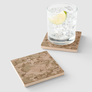 Desert Camouflage With Pebbles, Military, Army Stone Coaster
