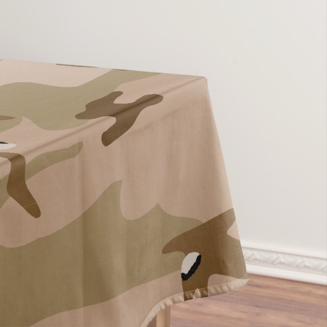 Desert Camouflage With Pebbles, Military, Army Tablecloth (In Situ)