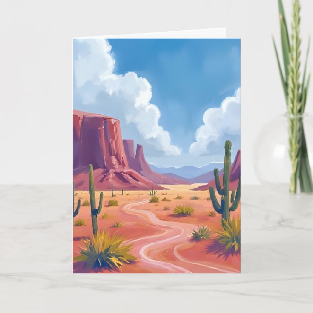 Desert Canyon | Cactus Nature Landscape Card (Front)