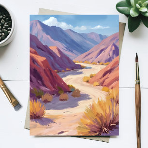 Desert Canyon Nature Watercolor Painting Postcard