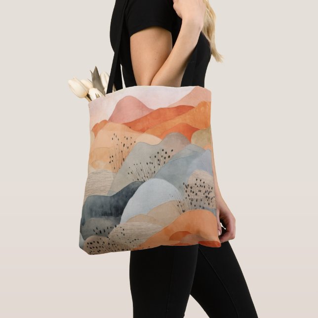 Desert Canyon Watercolor Tote (Close Up)