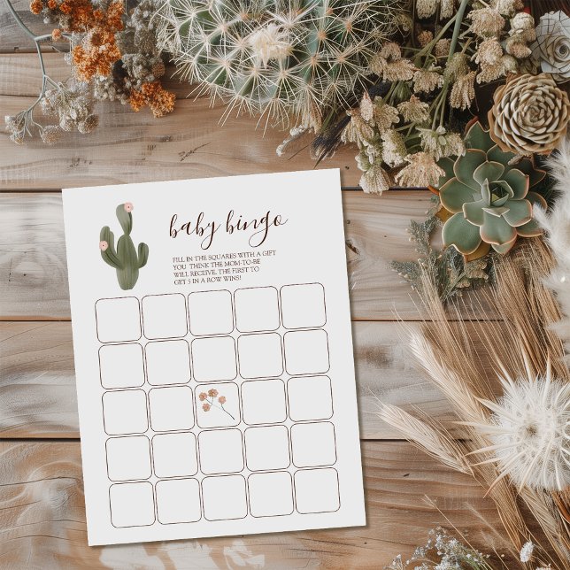 Desert Chic Baby Bingo Notepad (Let us take the prickles out of your party planning with this “sand-tastic” desert chic design.)