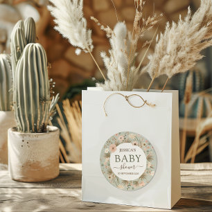 Desert Chic Baby Shower Classic Round Sticker