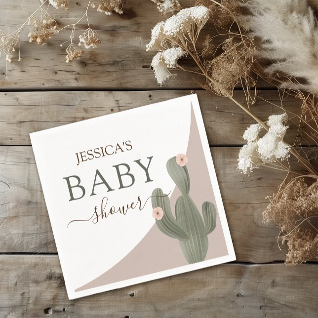 Desert Chic Baby Shower Napkin (Let us take the prickles out of your party planning with this “sand-tastic” desert chic design. )