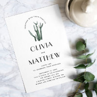 Desert Chic Cactus Wedding with Photo & QR Code