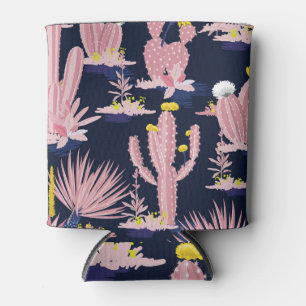 Desert Chic: Pastel Cactus Bloom Can Cooler