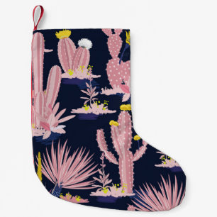 Desert Chic: Pastel Cactus Bloom Small Christmas Stocking