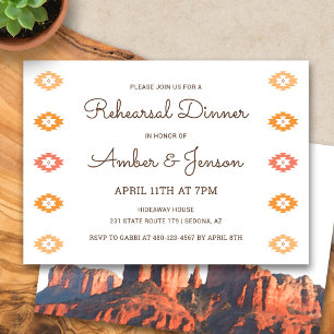 Desert Chic Sedona Rehearsal Dinner Invitation