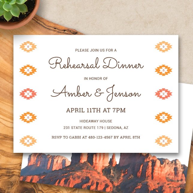 Desert Chic Sedona Rehearsal Dinner Invitation (Desert Chic Sedona Rehearsal Dinner Invitation)
